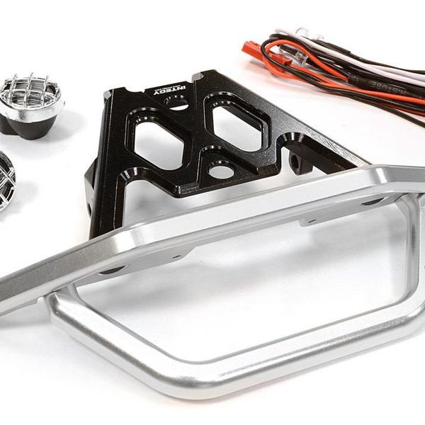 Integy BILLET MACHINED FRONT BUMPER SET W/ LED LIGHTS FOR AXIAL 1/10 YETI ROCK RACER C26043black