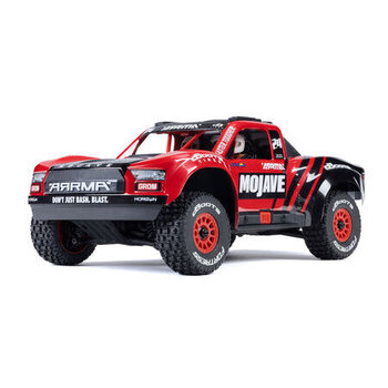 arrma MOJAVE GROM MEGA 380 Brushed 4X4 Small Scale Desert Truck RTR with Battery & Charger, Red/Black