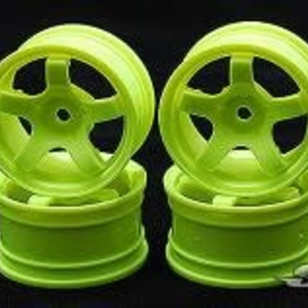 SWEEP Minis Pre-Glued Rubber tires set 33 deg - w/green wheels(4) #733511