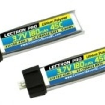 Commonsence RC Lectron Pro 3.7V 180mAh 45C Lipo Battery 2-Pack for Blade mCX, mCX2, mSR, mSR X, Nano QX, & UMX AS3Xtra