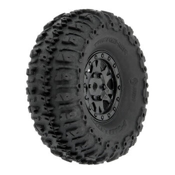 PROLINE 1/24 Trencher F/R 1.0" Tires Mounted 7mm Black Impulse (4): SCX24