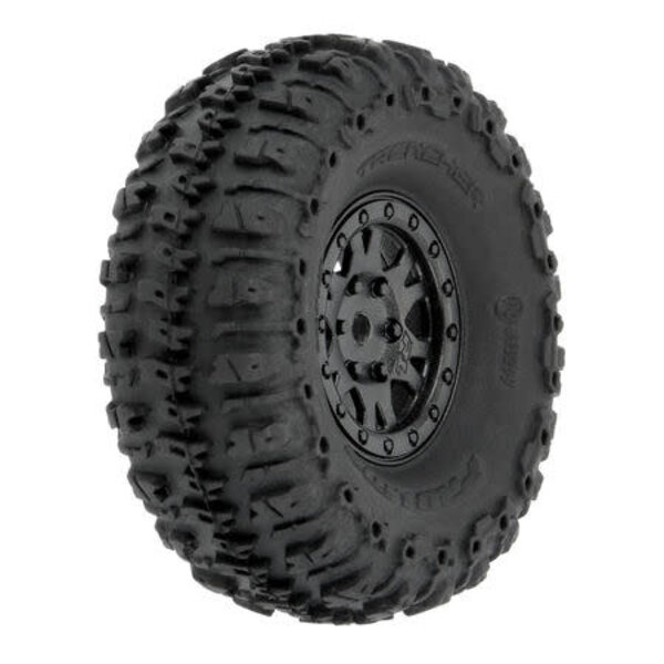 PROLINE 1/24 Trencher F/R 1.0" Tires Mounted 7mm Black Impulse (4): SCX24
