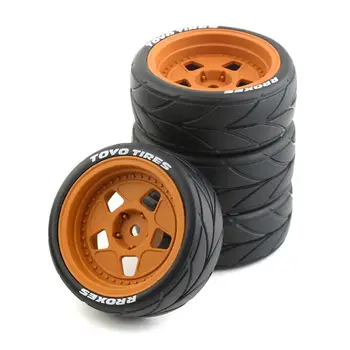 Integy 5 Spoke Complete Wheel & Tire Set (4) for 1/10 Touring (O.D.=65mm) C32252