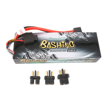 GENSACE Gens Ace 5200mAh 2S 35C 7.4V G-Tech Bashing Series Lipo Battery Pack Hardcase 24# With EC3, Deans And XT60 Adapter