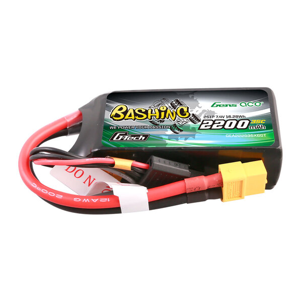 GENSACE Gens Ace 2200mAh 3S 35C 11.1V G-Tech Bashing Lipo Battery Pack With XT60 Plug