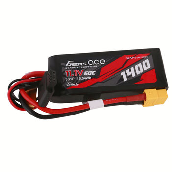 GENSACE Gens Ace 1400mAh 3S 60C 11.1V G-Tech Lipo Battery Pack With XT60 Plug