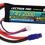 Commonsence RC Lectron Pro 7.4V 2000mAh 25C Lipo Battery with EC3 Connector for 1/16 & 1/18 Scale Cars & Trucks