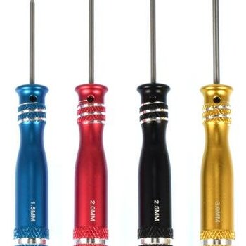 APEX APEX 2741 RC PRODUCTS 4PC 1.5MM 2.0MM 2.5MM 3.0MM METRIC ALLEN KEY SET W/ ALUMINUM HANDLES #2741