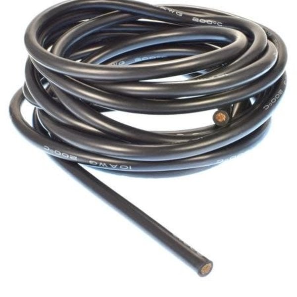 APEX Apex RC Products 3m / 10' Black 10 Gauge AWG Super Flexible Silicone Wire #