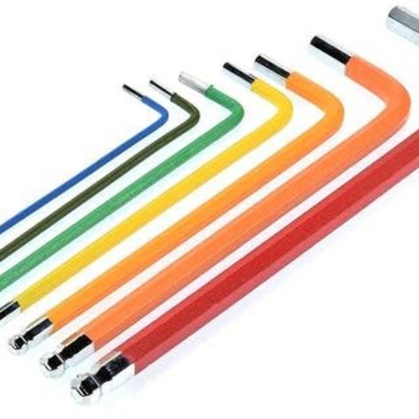 APEX Apex RC Products 7pc 1.5 / 2 / 2.5 / 3 / 4 / 5 / 6mm Ball End Long Arm Metric Allen Key Driver Set W/ Non-Slip Grip #2749