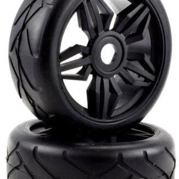 APEX Apex RC Products 1/8 On-Road Black Diamond Wheels & Super Grip Tire Set #6025