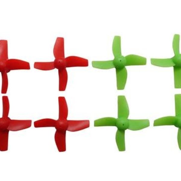 APEX Apex RC Products Blade Inductrix Bright Red / Neon Green CW CCW Props - 2 Sets (8 Props) #9060GR
