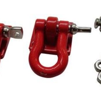 APEX Apex RC Products 1/10 RC Rock Crawler Scale Red Winch Shackles - 2pcs #4051