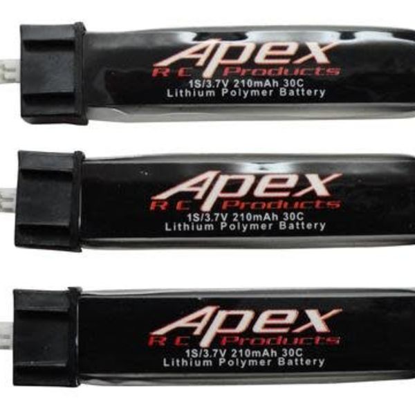 Apex RC Products 3.7V 210Mah 30C Lipo Battery - 3 Pack