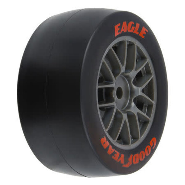 PROLINE 1/12 Goodyear Eagle Option Tire F/R MTD Gray Wheels (4): Losi NASCAR