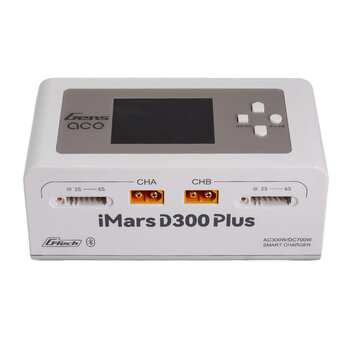 GENSACE iMars D300 Plus G-Tech Charger with Bluetooth, White The Gens Ace iMars D300 Plus is a cutting-edge dual-channel smart charger built on the proven D300 platform. It keeps all the core features of the G-Tech system and adds Bluetooth remote control. With t