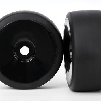 6473 Tires & wheels, assembled, glued (black, dished wheels, slick tires (S1 compound), foam inserts) (rear) (2)