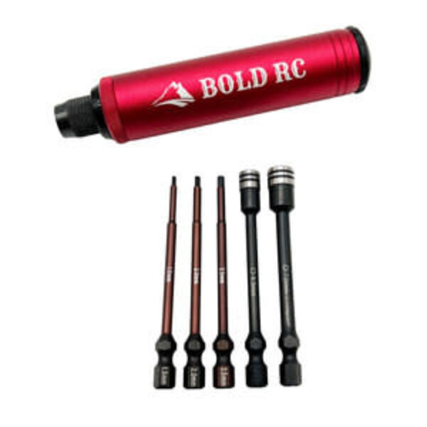 HRP BOL10610  Trail 1/4" Pocket Driver 5 Tip Set & Machined Aluminum Handle