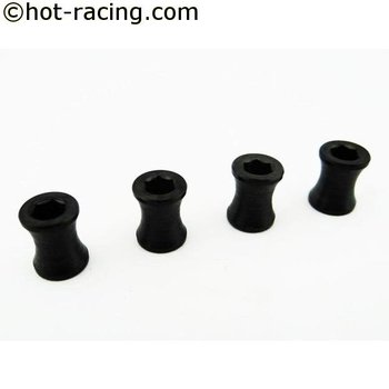 HOT RACING RSSLF117X Steel M4 Wheel Barrel Nut Fastener Black