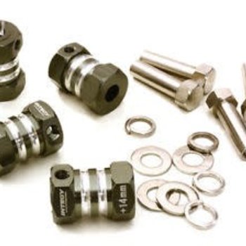 Integy 12MM HEX WHEEL (4) HUB +14MM OFFSET FOR 1/10 SCALE TRUCK & BUGGY C27013GUN