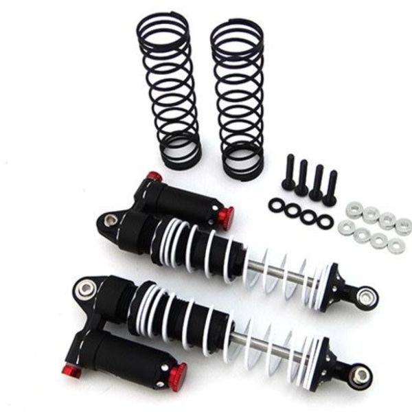 HOT RACING Black 100mm Aluminum Adjustable Piggyback Shocks (2)