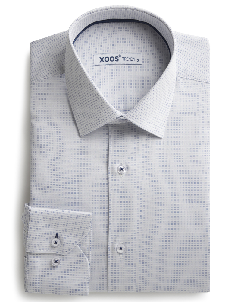 XOOS Men's shirt with navy woven patterns