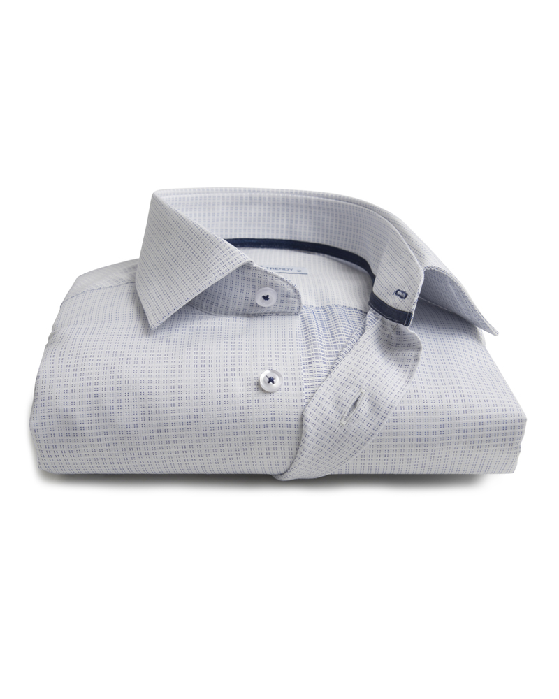 Men's shirt with navy woven patterns - XOOS.CA