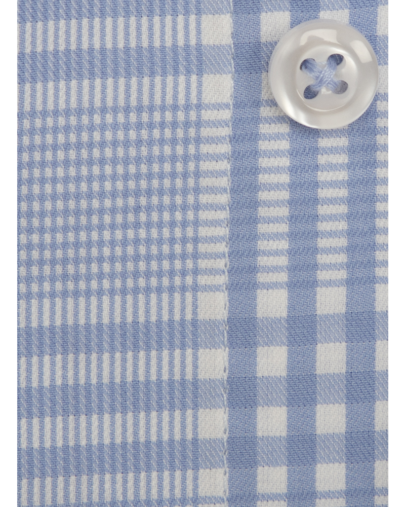 XOOS Men's lightblue checkered shirt (Double Twisted)