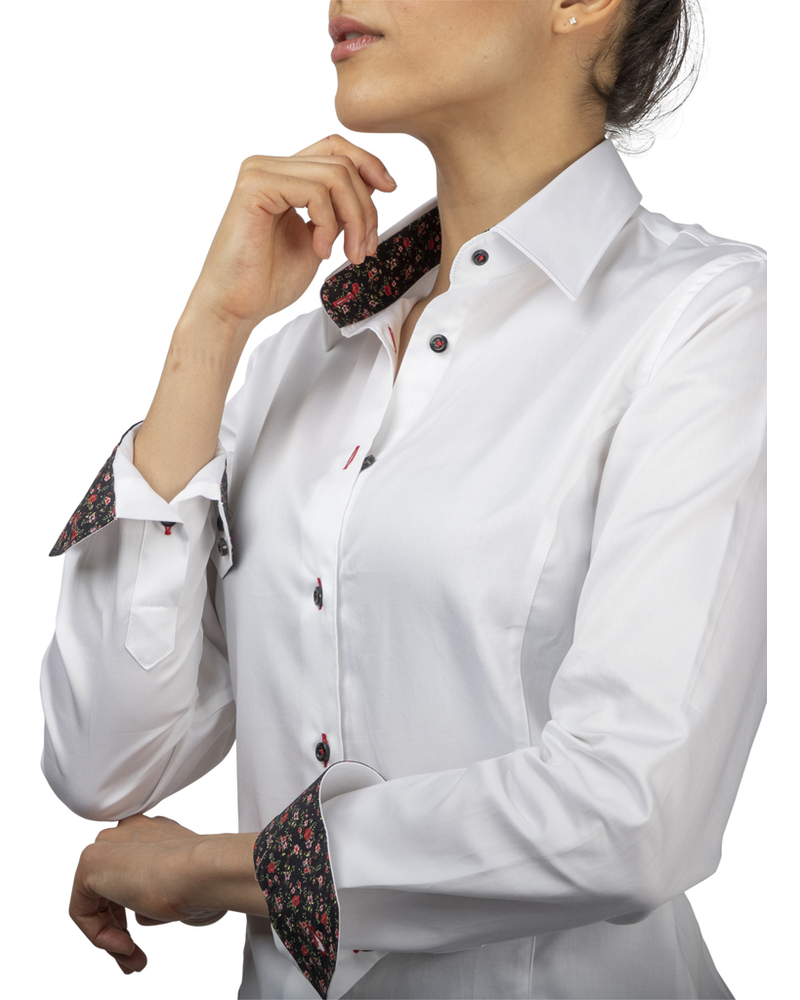 white dress black buttons