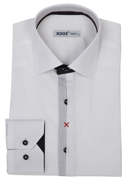 half black half white dress shirt