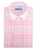 XOOS WOMEN'S navy checked pink blouse (Comfort cut)