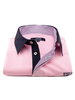 XOOS Pink short sleeve polo shirt for men navy printed lining