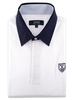 XOOS White short sleeve polo shirt for men - Light blue printed lining