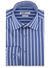XOOS Men's blue dress shirt and light blue strips (Double Twisted)