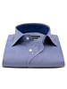 XOOS Blue vichy checks men's fitted dress shirt  (Double Twisted)