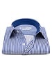 XOOS Men's blue striped dress shirt and blue polka dot lining (Double Twisted)