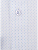 XOOS Men's white woven blue patterned fitted dress shirt with blue lining