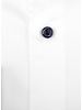 XOOS Men's white french cuffs dress shirt navy micro polka dots lining