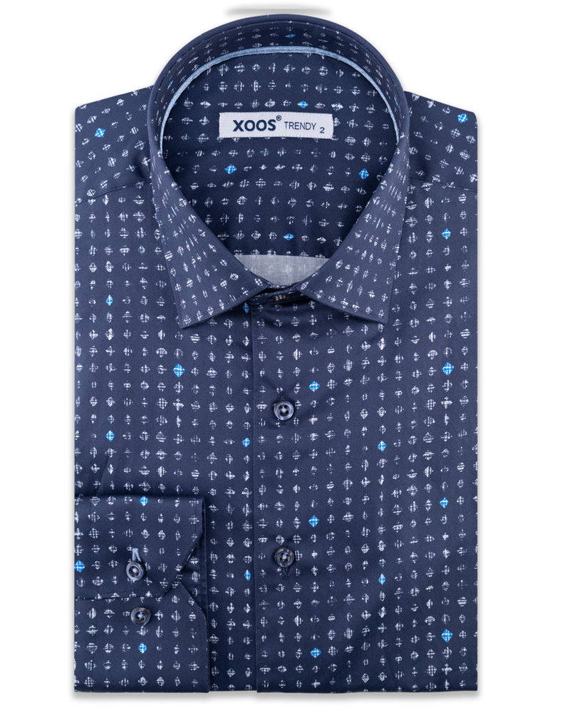 Men's navy blue dress shirt with 