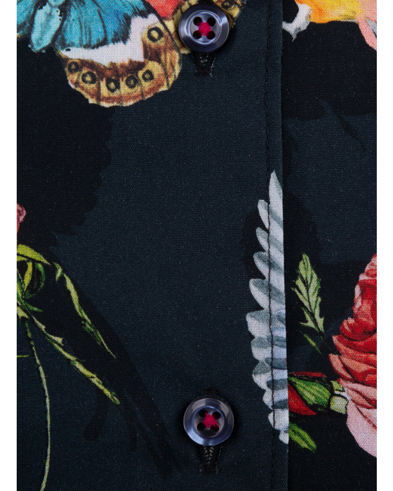 XOOS WOMEN'S black spring printed blouse