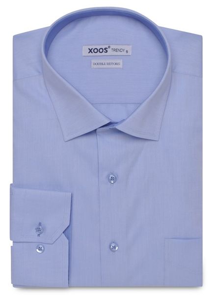 XOOS Chemise NON CINTRÉE ciel en coton tissé (Double Retors)