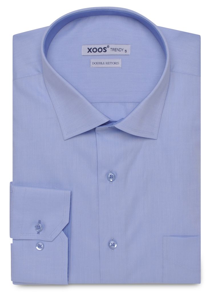 CLASSIC-FIT light blue woven cotton shirt (Double Twisted)