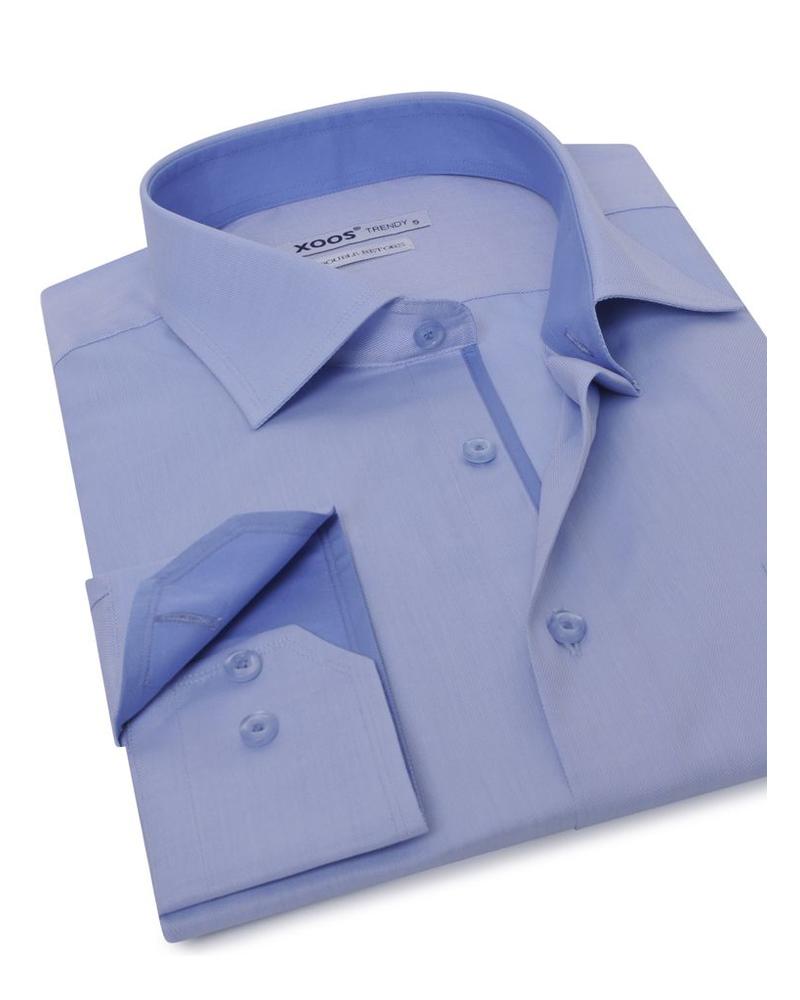 XOOS Chemise NCLASSIC-FIT light blue woven cotton shirt (Double Twisted)ON CINTRÉE ciel en coton tissé (Double Retors)