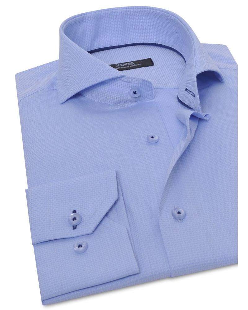 XOOS CLASSIC-FIT light blue Jacquard dress shirt