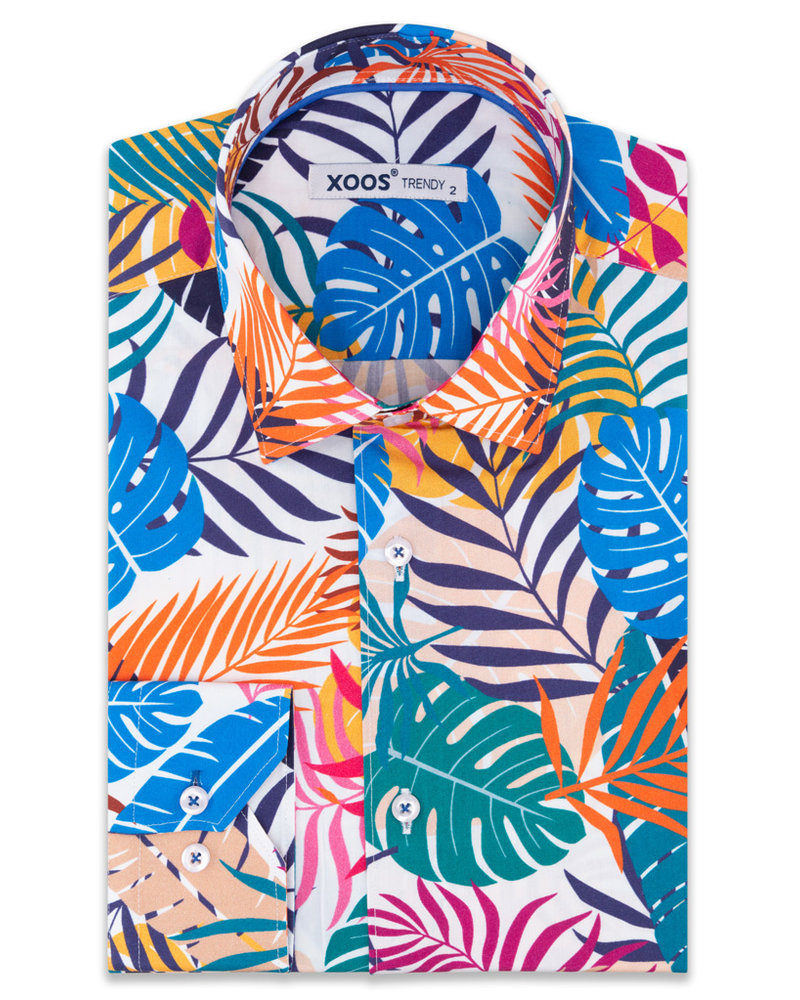 XOOS Men's Philodendron tropical printed shirt