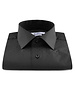XOOS Men's black tone one tone patterned jacquad fitted dress shirt