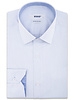 XOOS Blue striped and fitted dress shirt for men with blue lining (Double Twisted)