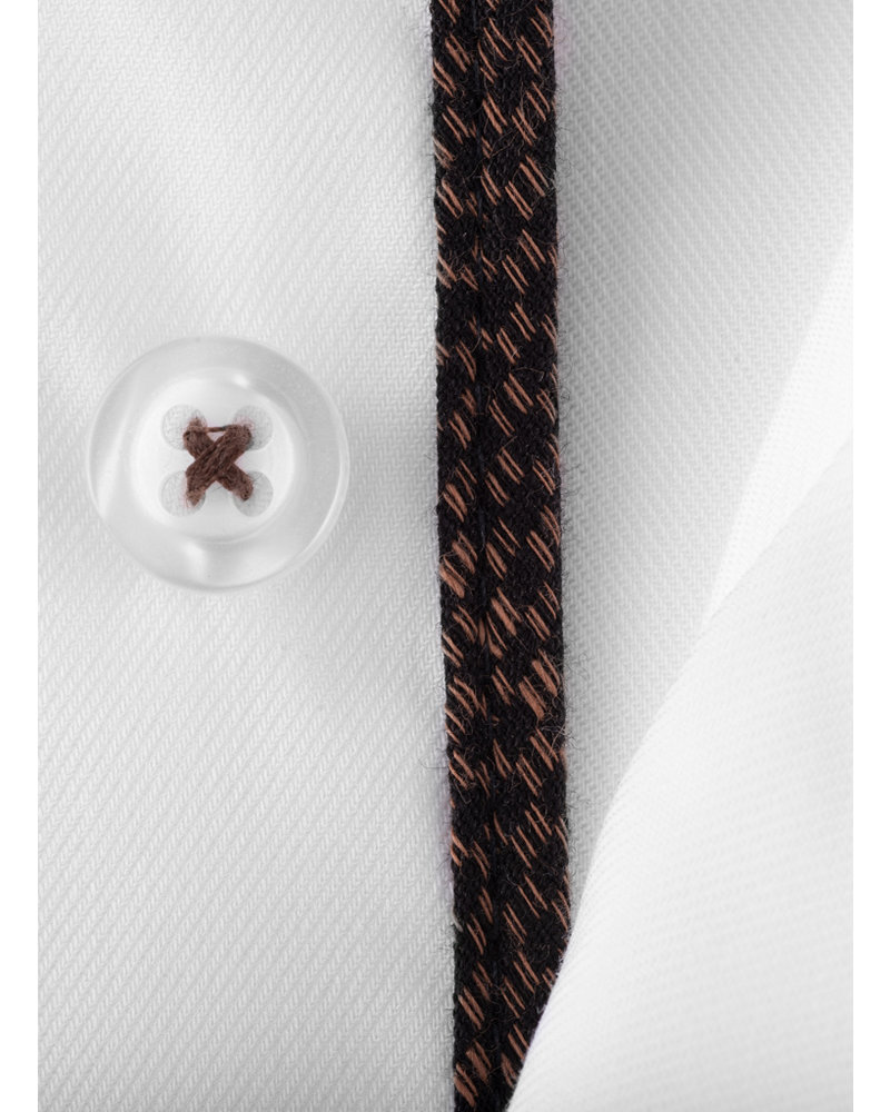 XOOS Men's white dress shirt and copper woven lining (Double Twisted)