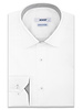 XOOS Men's white dress shirt and gray woven lining (Double Twisted)