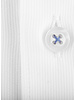 XOOS Men's white dress shirt and blue woven lining (Double Twisted)